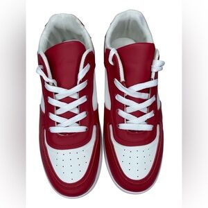 Wild Diva Lounge Red White Lace up Sneakers Retro Casual Size 10